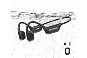 ZOVIMAX Militari Cuffie Conduzione Ossea, Bluetooth 6.0, IP68 Nuoto Impermeabili Sport-Cuffie con Lettore MP3 da 32GB, 12 Ore Anti-Vento Open Ear Sportive Auricolari per Subacquee/Surf/Corsa/Ciclismo