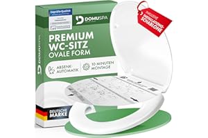 DomuSPA Toilettendeckel - WC Sitz mit Absenkautomatik - antibakterieller Toilettensitz mit Quick-Release Funktion - Toilettendeckel oval - Toilettendeckel mit Absenkautomatik - Toilet Seat