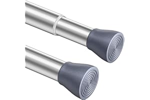 VENWEMONG 1 asta per doccia, in acciaio inox, senza bisogno di effettuare fori, regolabile, asta telescopica per armadio, bagno, balcone, tenda da doccia (72-175 cm, argento chiaro)