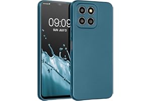 kwmobile Carcasa Compatible con Honor X8 5G / X6 / 70 Lite 5G Funda - Funda Ultrafina de TPU con Bordes elevados - Azul metálico