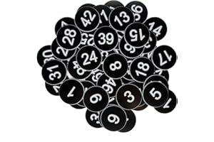 STAYMAX Plastic Number Tags Engraved Numbered Tags ID Tags Key Tags Without Hole (1-100, Black)