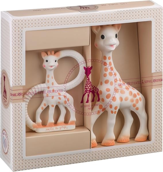 Sophie la Girafe – Geschenkbox zur Geburt + Beißring – 100 % Naturkautschuk – Aktivitätsset für Kinder – Frühes Lernspielzeug - 1