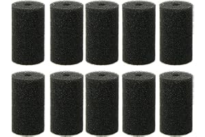 Jiakalamo Spugne filtranti per acquario, confezione da 10 cartucce in spugna pre-filtro, spugna filtrante per acquario (dimensioni: 6 x 1 cm)