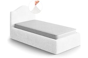 ‎PAULATO PAULATO Husse für Einzelbett über das Kopfteil und Grundgestell rüberziehen, Husse für Boxspringbetten 80-130cm Mikrofaser, bi-elastisches, kratzfestes und maschinenwaschbares Gewebe Made in Italy