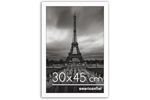 Americanflat Marco Blanco 30x45 cm Marco Fotos Madera con Plexiglás y Ganchos para Colgar – Exposición Horizontal y Vertical