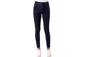 Roman Originals Jeggings for Women UK Jean Ladies Stretchy Trousers Denim Leggings High Waist Rise Pull On Skinny Straight Leg Cotton Pants Smart Casual