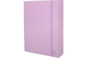 Quijote Paper World CARPETAS DE PROYECTO - Carpetas para archivo, colores pastel, medidas 34.5x24.5x7cm, gomas elástica, para A4, uso escolar y oficina - Lila