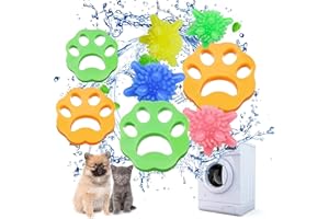 BTKVISEQAT Tierhaarentferner Waschmaschine, 8 Stück Fusselpfote für Waschmaschine Wäscherei Bälle, Wiederverwendbarer Tierhaar Fusselpfote Hundehaare Entfernen Katzenhaarentferner,für Waschmaschine und Trockner