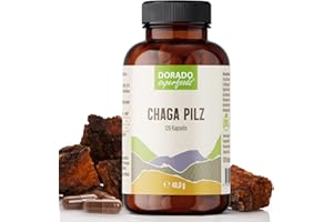 ‎DORADO SUPERFOODS Chaga Pilz Kapseln | 120 x Stück - 900 mg Tagesdosis | Rohkostqualität - Vitalpilz | Dorado Superfoods®