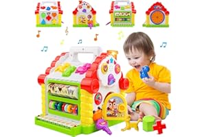 Kaybolge Toys for 1 Year Old Girls Gift-1st Birthday Gifts for Girl,6 in 1 Multi-Functional Activity House with Sound/Music/Blocks/Early Educational Montessori Baby Toys for 1 2 Year Old