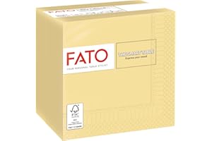 Fato, Servilletas de Papel Desechables, Ideales para Aperitivos y Cócteles, Paquete de 100 Servilletas, Formato 24x24, 4 pliegues, 2 capas, Color Champagne, 100% Papel de Pura Celulosa