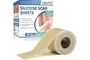 INPUMO Narbenpflaster, Silikonpflaster für Narben zum Erweichen und Glätten von Operationsnarben,Verbrennungen, Keloidoperationen, Sichere und wirksame Silikon Narbenpflaster, Behandlung für alle Hauttypen