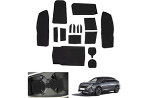 GAFAT Peugeot e-3008 GT Allure 2024 2025 Tappetini Antiscivolo, Peugeot e3008 2024 Tappetino in Gomma per Console Centrale, Portabicchieri Cucitura Porta, Peugeot e-3008 Accessori (Nero)