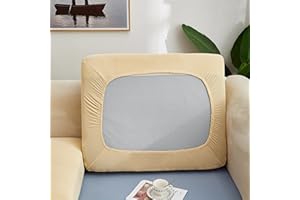 Liveinu Fodera per Cuscino Ad Alta Elasticità Cuscino per Divano Fodera per mobili Protezione per Divano Coprisedile per Divano Copridivano Elasticizzato Giallo Chiaro 160-190cm L,90-110cm LA