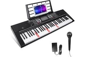 Piano Keyboard 61 Key, AKLOT Portable Full Size Piano Keys Infinite Volume 61 Keys Electronic Keyboard for Adults Beginners Professionals