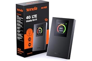 Tenda MF6 - Router 4G SIM Portátil Móvil, WiFi Portatil Cat4 WiFi 6 AX300, MiFi 4G con Batería Recargable de 2100mAh, Puerto USB-C, WPA3, Pantalla a Color, Carga con Power Bank, Nano SIM, Plug y Play