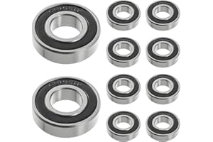 HUAREW 6900 2RS Roulement a Bille, Fabriqué en Acier à Roulements 10 mm x 22 mm x 6 mm, Roulements à Billes à Gorge Profonde Doublement Blindés（10 Pcs）