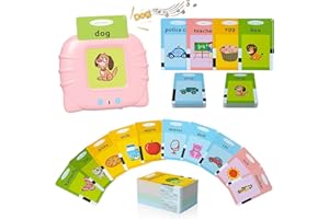 GUYUCOM Karty edukacyjne, Flash, gry edukacyjne dla dzieci w wieku 2, 3, 4, 5 lat, zabawki do nauki mowy dla maluchów, prezenty do rozwijania języka z 112 kartami (224 angielskie słowa)