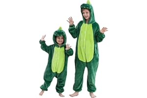 HAHASHOW Combinaison Pyjama Enfant Grenouillère Surpyjama Enfants Cosplay Cartoon Animaux à Capuche Unisexe Grenouillères Vêtements de Nuit Garcon Fille 3-12 Ans