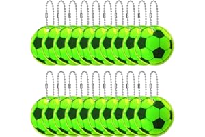 CWPFVQA 20 colgantes reflectantes de fútbol, colgantes reflectantes, hojas reflectantes de seguridad, colgantes de mochila de fútbol, etiquetas de advertencia nocturna, adecuadas para mochilas