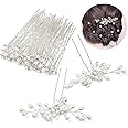 Accessoire Cheveux Mariée En Cristal Et Perles - Vigne Et Feuilles Argenté - Avec 2 Épingles - Pour Mariage, Soirée