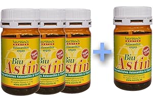 IVARSSON’S Astaxanthin - aus Hawaii - 3+1 GRATIS BiuAstin 50 Kapseln vegan mit 12 mg natürlichem Astaxanthin - Das Original Ivarsson's BiuAstin!