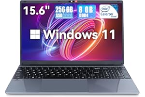 Geviar Laptop 15.6''with 8GB DDR4 256GB SSD, Quad-Core Intel Celeron N5095 Processors, Windows 11, USB 3.0, Bluetooth 4.2, 2.4/5G WiFi,Numeric Keypad