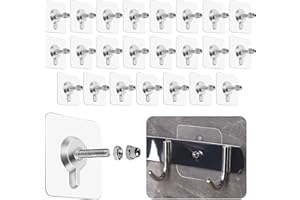 Oruiiju 24 piezas Tornillos Adhesivos Desmontables，Impermeables clavos pared sin taladro-para Estante de Ducha para el baño Cocina Cuarto de almacenamiento Azulejo Pared Ducha