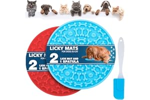 YOGINGO 2 PCS Licky Mats for Dogs, Dog Lick Mats with 1 Pcs Spatula, Lick mat for Dogs Slow Feeding Dog Bowl with Suction Cup Suitable for Pet Bathing Training Pad for Peanut Butter