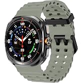 Teknoft Samsung Galaxy Watch Ultra 47mm ile Uyumlu Delikli Model Ocean Loop Yumuşak ve Hafif Silikon Kordon