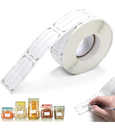 Maximex Weihnachtsetiketten 100 Stück – Selbstklebend, Mit Spender, 5 Motive Zum Beschriften