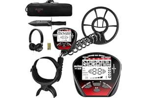 DR.ÖTEK Metal Detector per Adulti Professionali, Leggero Rilevatore, Modalità Pinpoint e di Memoria Esclusiva, Maggiore Precisione, Bobina Impermeabile IP68 (Metal Detector Kit MTXR Rosso)