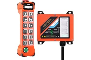 GRTOWSNU 12-65V 12-Button Industrial Wireless Crane Remote Control Radio Controller for Overhead Gantry Bridge Crane Electric Chain Hoist Winch Lift Transmitter and Receiver