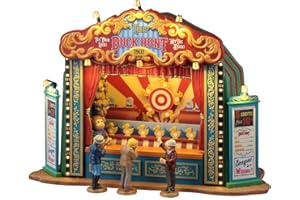 LEMAX Set 4 Pezzi Gioco Caccia alle Anatre luci LED e Musica The Duck Hunt in Resina H20.8x30x15.8 cm