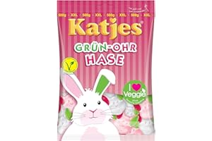 ‎KATJES Katjes Grün-Ohr Hase - Grünohrhase - 3 x 500g Beutel | vegetarisch fruchtiges Schaumgummi
