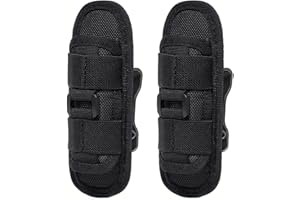 MUCHER Pack de 2 fundas tácticas para linterna, 360 grados, giratorias, pequeñas linternas, soporte para cinturón, para exteriores, senderismo, caza, camping, entrenamiento