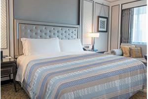 ILGRUPPONE Il Gruppone Passione Casa Copriletto Estivo Made in Italy 100% Cotone Coperta Leggera Piquet Singolo Matrimoniale Piazza e Mezza - Azteco Azzurro - 1 Piazza e Mezza