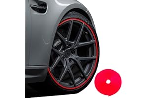 KLZWCP Car Wheel Protection Ring, 8m Wheel Rims Hub Protectors Decor Strip Self-Adhesive Protector Tape, Scratch Resistance Anti-Collision Alloy Wheel Rim Protectors Car Decoration (red)
