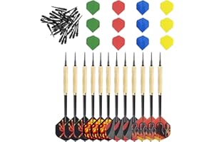YUNXCNA 12 Pièces Plastikdart, Fléchettes en Plastique Souple, 24 Modèles de Fléchettes, Remplacement de 100 Pointes de Fléchettes, Jeu de Fléchettes en Plastique, Têtes de Fléchettes Interchangeables
