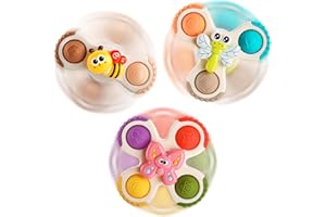 lerrbo 3PCS Pop Suction Cup Spinner Toys for 1 Year Old Boy Girl,Sensory Baby Bath Toy for Toddlers 1-3,Novelty Spinning Tops Toddler Toys Age 1-2,12 18 Months Boy Birthday Gift for Infant