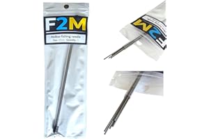 F2M - Aiguilles à vers Creuses Boite de 5, 10 ou 20 - Aiguilles de pêche à locher Les appâts - Aiguille INOX 20cm pour Escher vers Sardines calamars Seiches arénicoles - Pêche en mer surfcasting