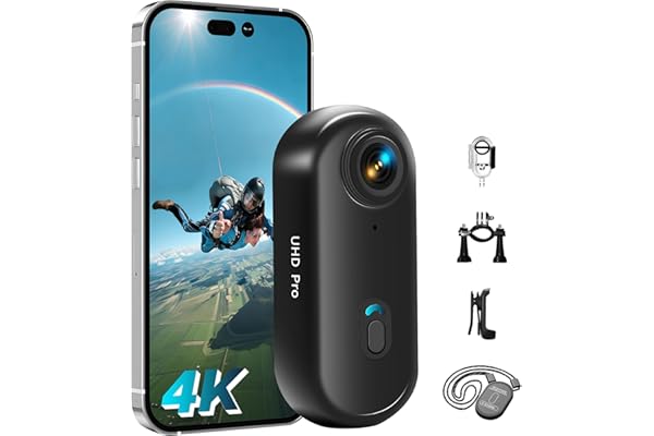 Tiantianle Mini Camera Sport,4K Action Cam WiFi et Carte mémoire 16 Go,caméra POV sous-Marine étanche jusqu'à 30 m, 360 ° pour Casque de vélo,caméra corporelle,bodycam,Camera Waterproof,Petite caméras