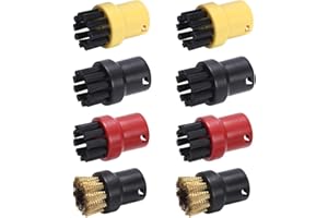 Divono Lot de 8 brosses de nettoyage à vapeur, buses fendues, buses rondes, pour nettoyeur vapeur Kärcher SC1, SC2, CTK10, SC3, SC4, SC5, SC7, accessoires de nettoyage vapeur (Multi)