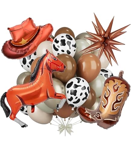 Ovanda Pferde Geburtstagsdeko - 12-tlg. Western Luftballon Set