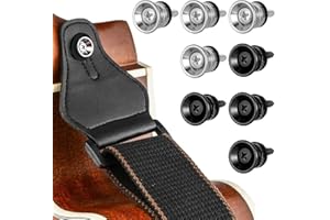 VOLLGUFEN 8 Pezzi Serratura per Chitarra Chitarra Pulsante Blocco Tracolla per Chitarra per Cinghia Guitar Strap Buttons per Chitarra Classica Chitarra Elettrica
