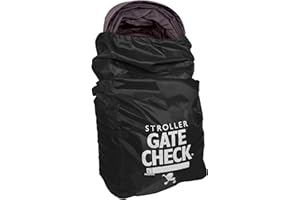 J.L. Childress Gate Check Bag per passeggini standard e doppi, borsa da viaggio per passeggino, nera, Nero, Compatto