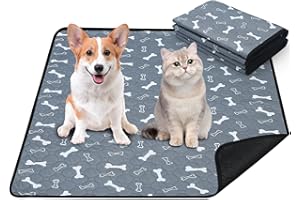 Wusboo Set di 2 Tappetini Igienici per Animali ,70 x 100 cm Super Assorbenti, Impermeabili e Riutilizzabili | Perfetti per Cani, Gatti, Conigli e Porcellini d’India