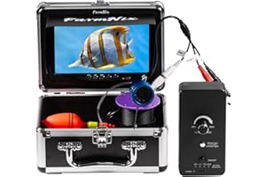 ZHFEIIRU Underwater Fishing Camera 7 inch LCD Monitor Fish Finder Waterproof 1200TVL Fishing Camera 12 white LEDs +12 IR LEDs Infrared Lights for Lake, Boat, Ice Fishing (30M)