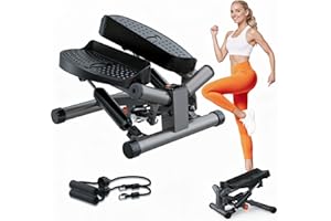 ‎NICEDAY Niceday Twist Stepper für Zuhause | Swing Stepper mit Power Ropes | Stepper Hometrainer mit LCD Display | 2 in 1 Trainingsgerät bis 100kg | Bein/Arm Trainer