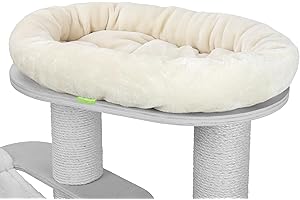 Kratzbaumland Klettbettchen oval 60x40 cm passend für Natural Paradise und Woody Kratzbaum Ersatzteil (Creme - Edelplüsch)